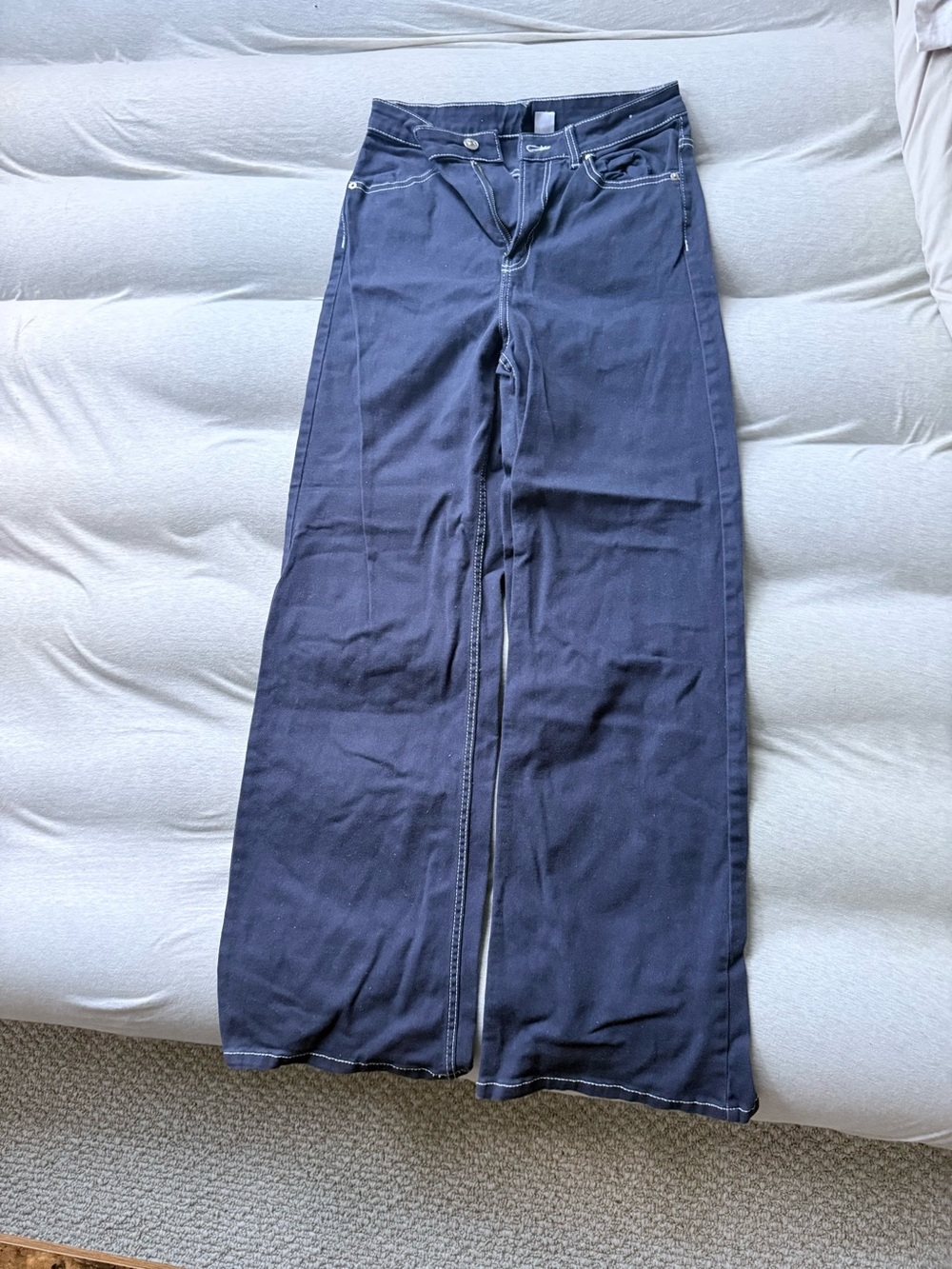 H&M Wide-Leg Jeans in Dark Blue